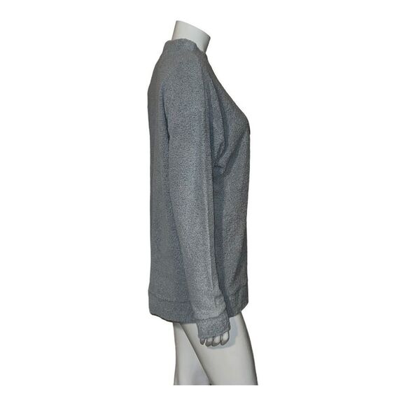 PINK Victoria's Secret Terry Knit Gray Sweater Dog Logo Oversized Medium EUC - Picture 4 of 7